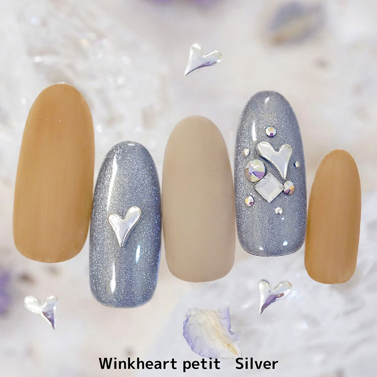 KiraNail ×filer ウインクハート プチ シルバー レフトアップ 10個入