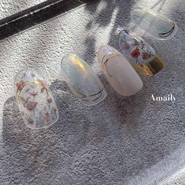 取扱終了 Amaily ネイルシール No.1-41 フラワーガーデン4