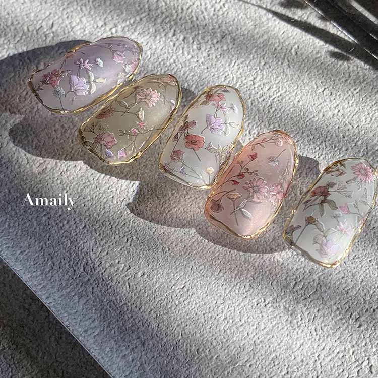 取扱終了 Amaily ネイルシール No.1-41 フラワーガーデン4