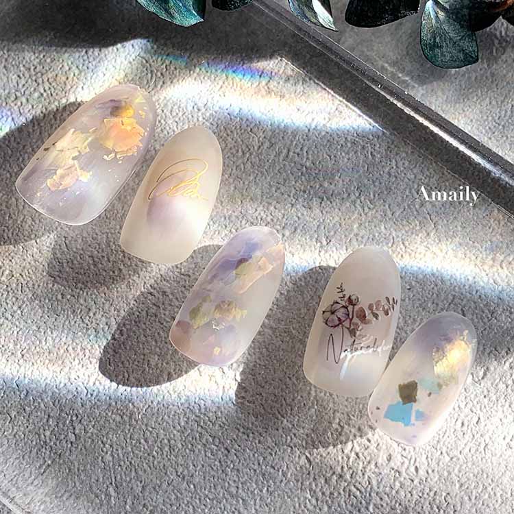 取扱終了 Amaily ネイルシール No.3-37 コットンガーデン