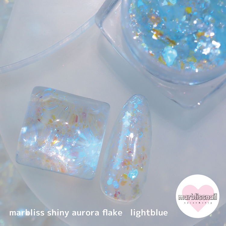KiraNail Marblissnailプロデュース marbliss shiny aurora flake ライトブルー