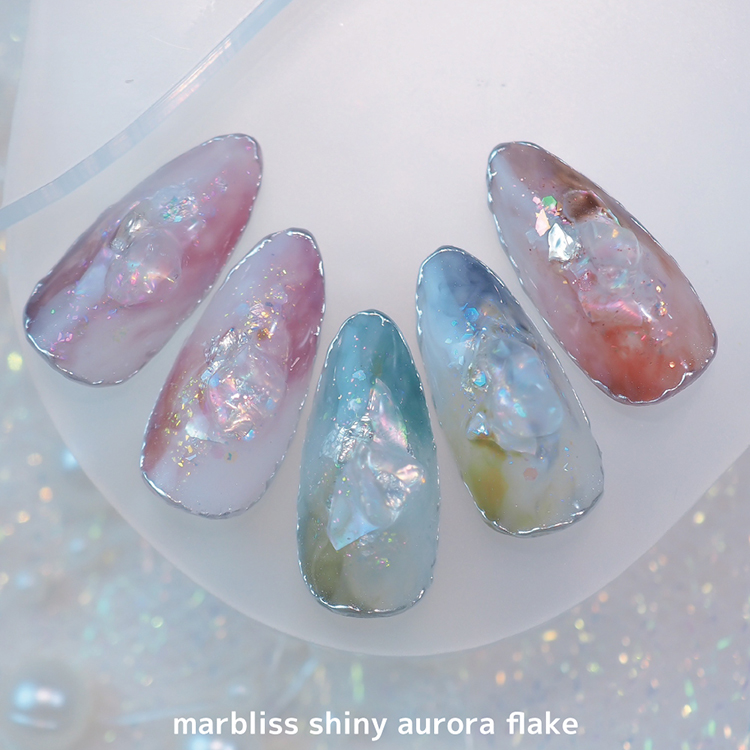 KiraNail Marblissnailプロデュース marbliss shiny aurora flake ライトブルー
