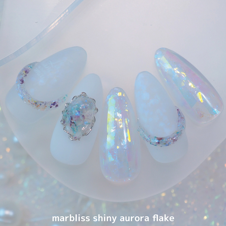 KiraNail Marblissnailプロデュース marbliss shiny aurora flake ライトブルー