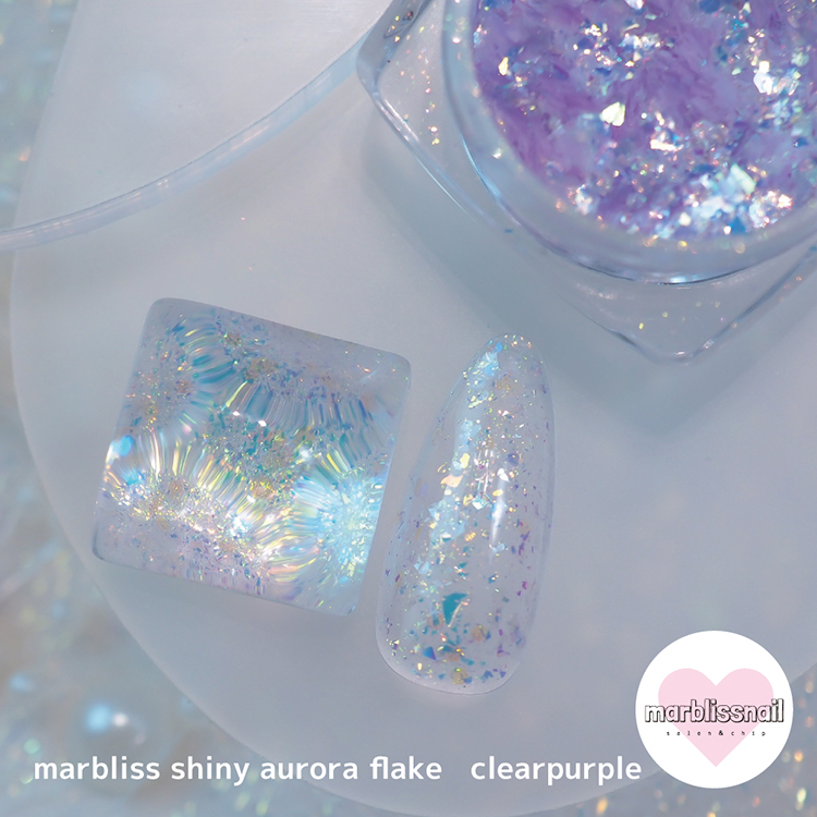 KiraNail Marblissnailプロデュース marbliss shiny aurora flake クリアパープル