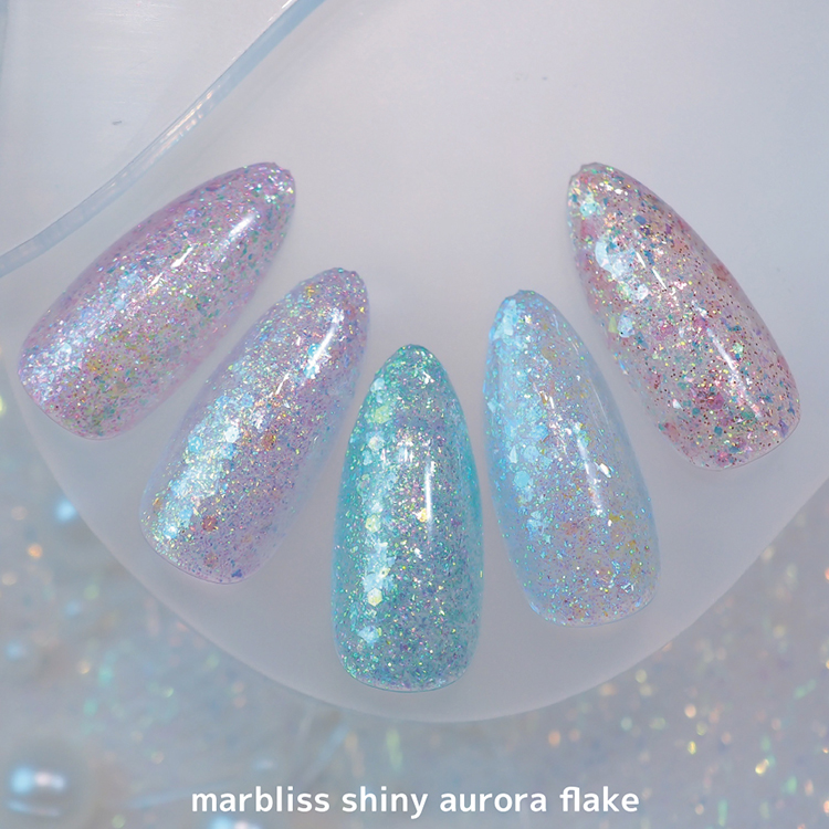 KiraNail Marblissnailプロデュース marbliss shiny aurora flake クリアパープル