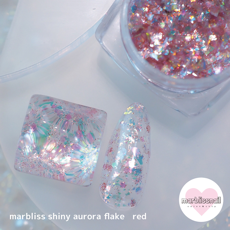 KiraNail Marblissnailプロデュース marbliss shiny aurora flake レッド