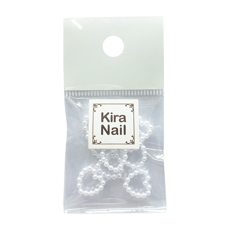 KiraNail パールラインハート ホワイト 10個入