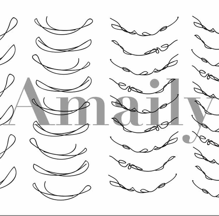Amaily ネイルシール No.8-19 フレンチライン (黒)