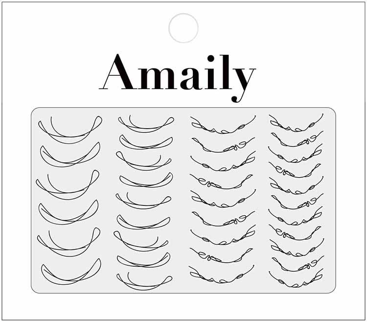 Amaily ネイルシール No.8-19 フレンチライン (黒)