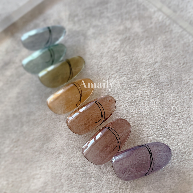 Amaily ネイルシール No.8-19 フレンチライン (黒)