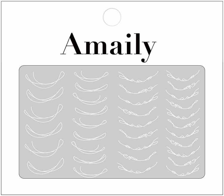 Amaily ネイルシール No.8-20 フレンチライン (白)
