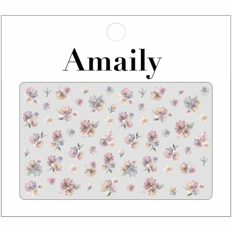 Amaily ネイルシール No.3-40 アーティスティックフラワー (ペール)