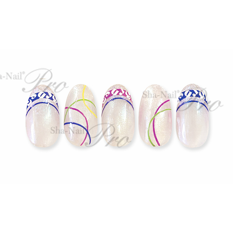 取扱終了 Sha-Nail French FR-ACLB Alphabet Color Line Blue/フレンチ アルファベットカラーライン ブルー