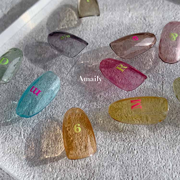 Amaily ネイルシール No.4-13 アルファベット大(蛍ピンク)