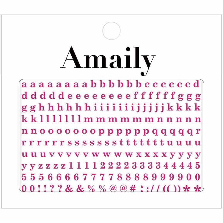 Amaily ネイルシール No.4-14 アルファベット小(蛍ピンク)