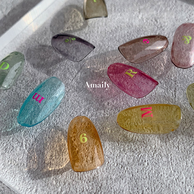 Amaily ネイルシール No.4-14 アルファベット小(蛍ピンク)