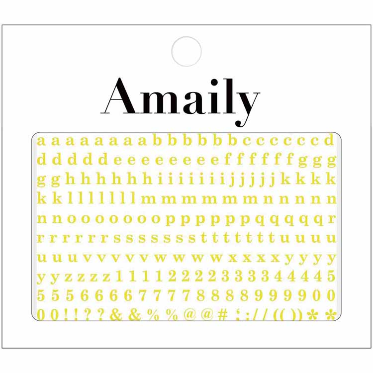 Amaily ネイルシール No.4-16 アルファベット小(蛍イエロー)