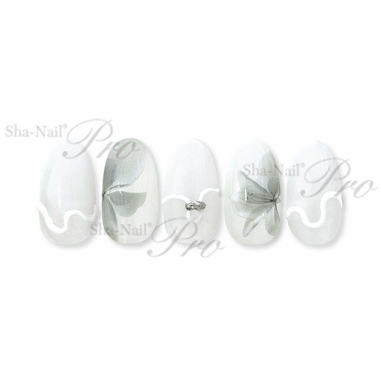 取扱終了 Sha-Nail Pro CLF-002 CLOSE-UP Flower-beige×green-/ クローズアップフラワー ベージュ×グリーン