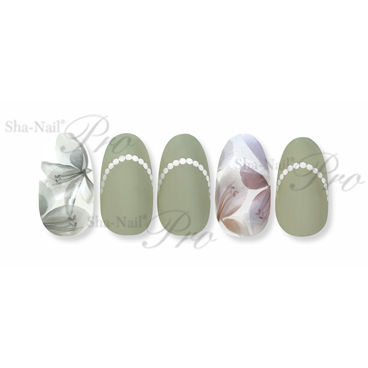 取扱終了 Sha-Nail Pro CLF-002 CLOSE-UP Flower-beige×green-/ クローズアップフラワー ベージュ×グリーン