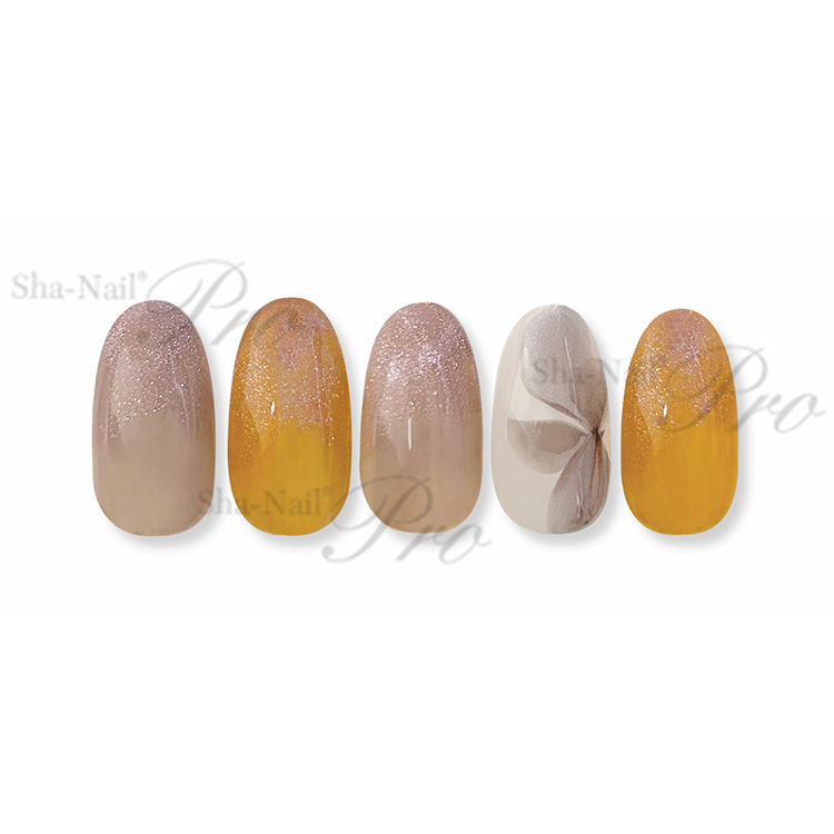 取扱終了 Sha-Nail Pro CLF-002 CLOSE-UP Flower-beige×green-/ クローズアップフラワー ベージュ×グリーン