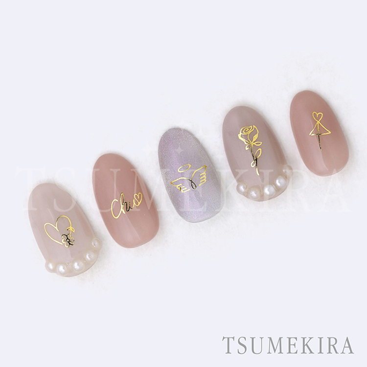 取扱終了 TSUMEKIRA SG-HDK-013 HIDEKAZU プロデュース ワンポイントタトゥー ゴールド(ジェル専用)