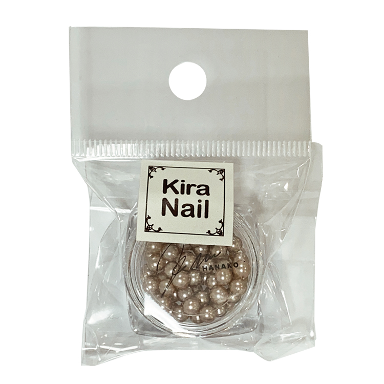 KiraNail Hanakoセレクト パール ラウンド ホワイトゴールド 3.8mm