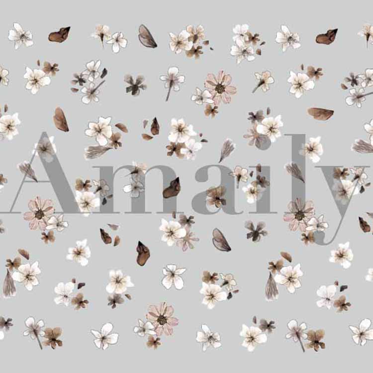 Amaily ネイルシール No.1-45 押し花(ブラウン)