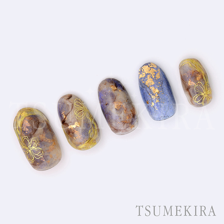 取扱終了 TSUMEKIRA SG-LNF-001 ラインフラワー ゴールド