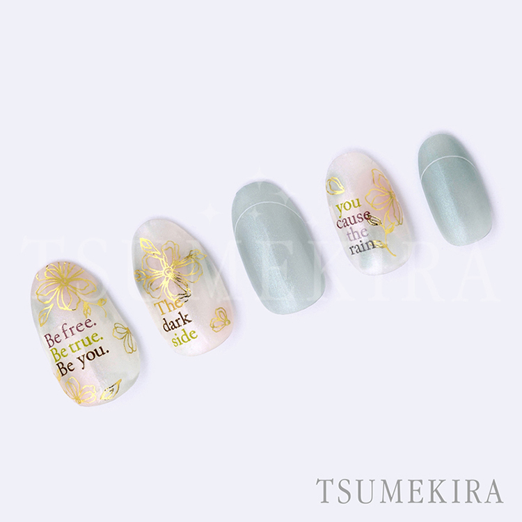 取扱終了 TSUMEKIRA SG-LNF-001 ラインフラワー ゴールド