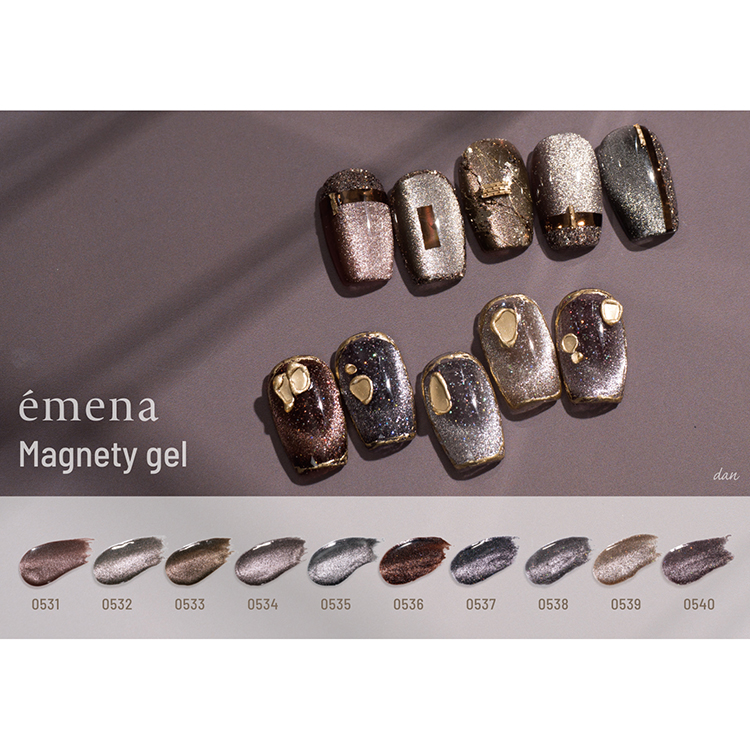 【新品未使用】emena マグネティジェル 5色セット(0531～0535) emena エメナ Magnety gel マグネティジェル 8g 全5色［0531