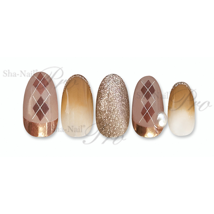 取扱終了 Sha-Nail ProSACHI-002SachikoArgylePattern-DustyBrown-サチコアーガイルパターンダスティブラウン