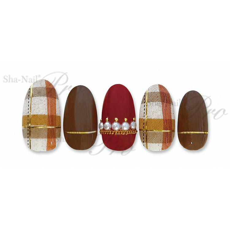 取扱終了 Sha-Nail ProSACHI-004SachikoCheckPattern-LeatherBrown-サチコチェックパターンレザーブラウン