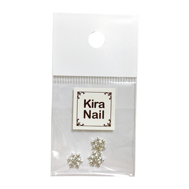 取扱終了 KiraNail 雪の結晶 ルルーシュストーン シルバー 3個入