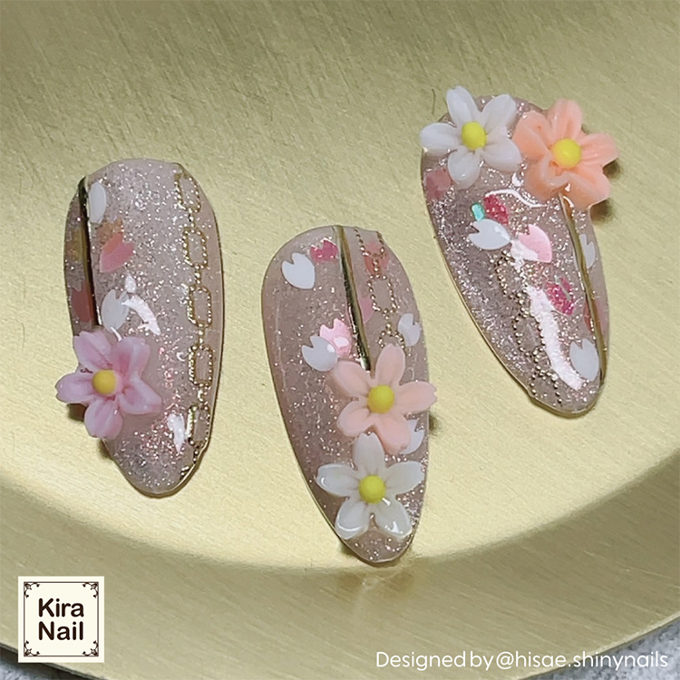 KiraNail フラワーアラカルト&ブリオン ケース入り  和花ニュアンス