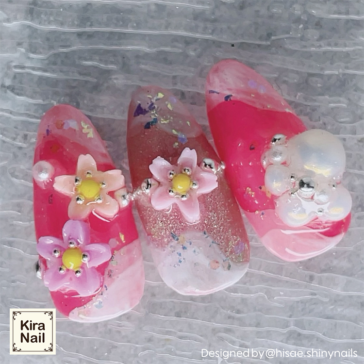 KiraNail フラワーアラカルト&ブリオン ケース入り  和花ニュアンス