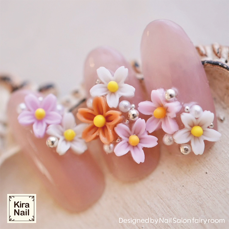 KiraNail フラワーアラカルト&ブリオン ケース入り  和花ニュアンス