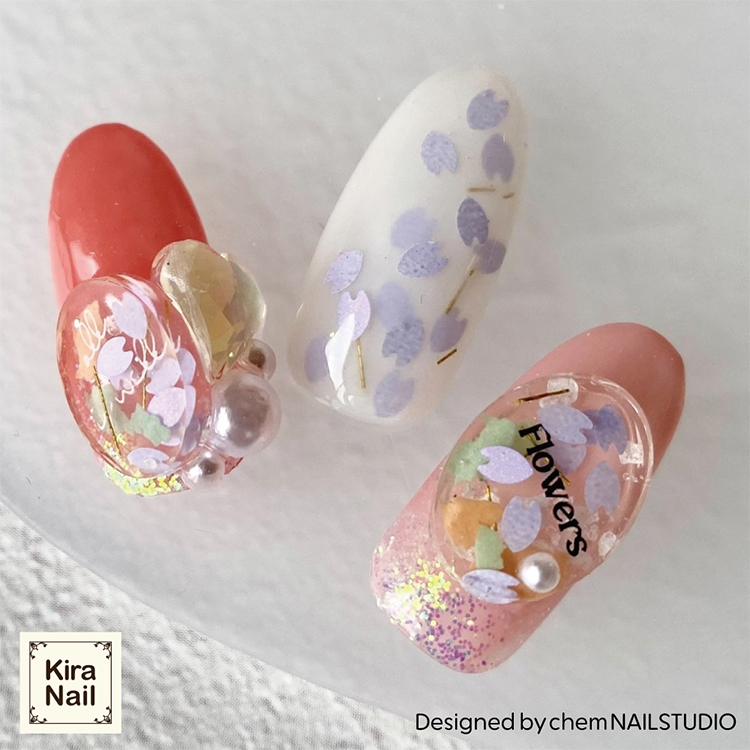 KiraNail HOLOGRAM 花びら ケース入 フジムラサキ