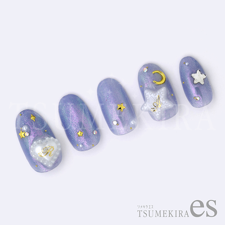 取扱終了 TSUMEKIRA es ES-HNC-006 Honey Chocoプロデュース アルファベット ハートスター ゴールド