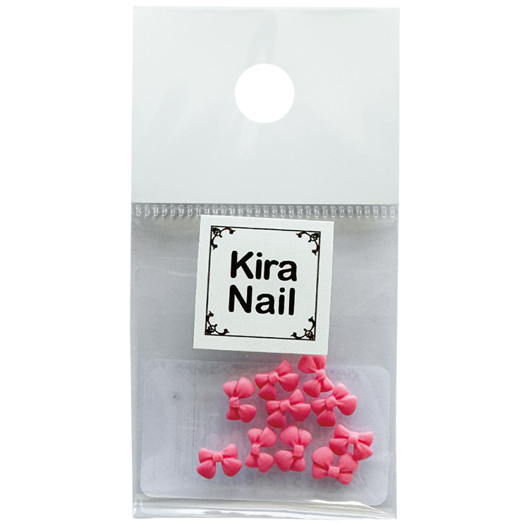 期間限定 KiraNail ミニカラーリボン コルデラ ピンク 10個入