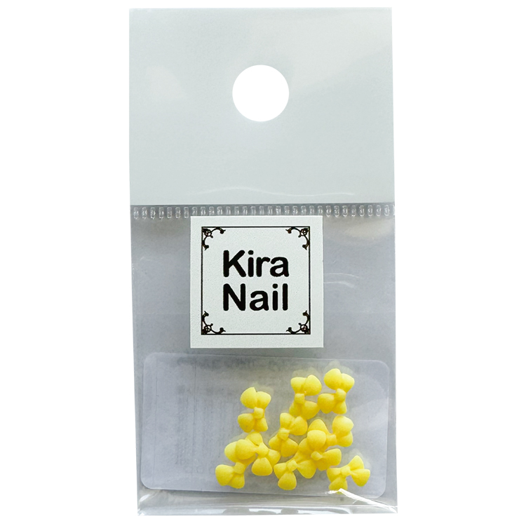 期間限定 KiraNail ミニカラーリボン コルデラ イエロー 10個入