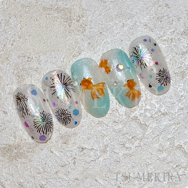 取扱終了 TSUMEKIRA es ES-FIW-003 花火 レインボー