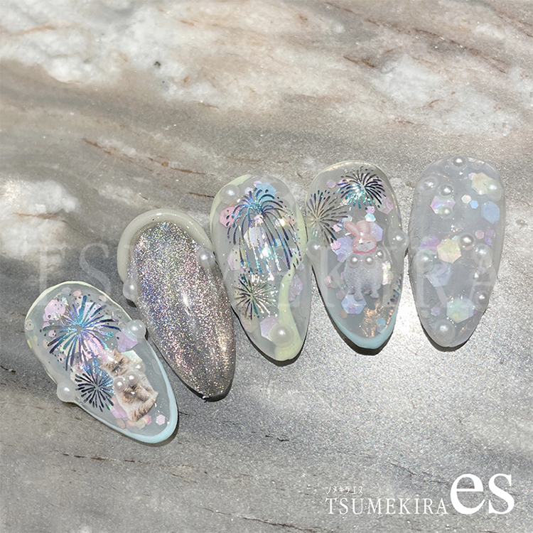 取扱終了 TSUMEKIRA es ES-FIW-003 花火 レインボー