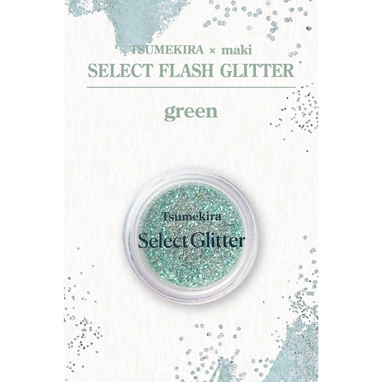 取扱終了 TSUMEKIRA MAK-GLI-004 TSUMEKIRA×maki SELECT FLASH GLITTER green