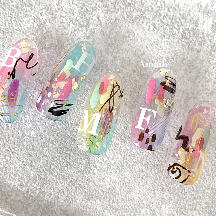 Amaily ネイルシール No.6-6 ファンペイント 1