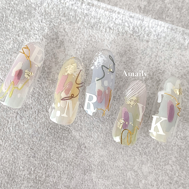 Amaily ネイルシール No.6-7 ファンペイント 2