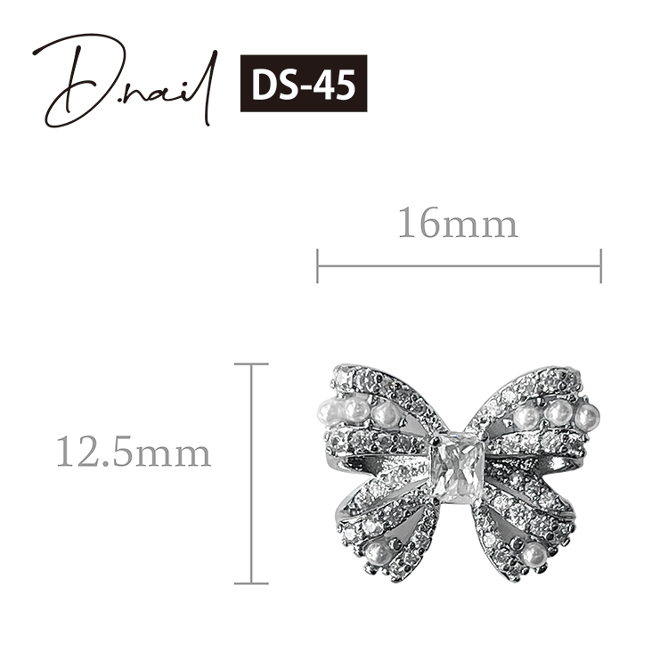 D.nail ジュエリービジューパーツDS-45 クリスタルパールリボン