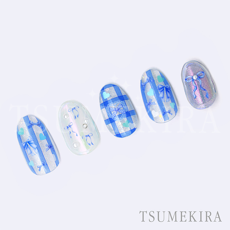 TSUMEKIRA NN-YRS-002 Sweet Ribbon Mix ピンク&ブルー(Supervised by OLiLicO ゆりし)