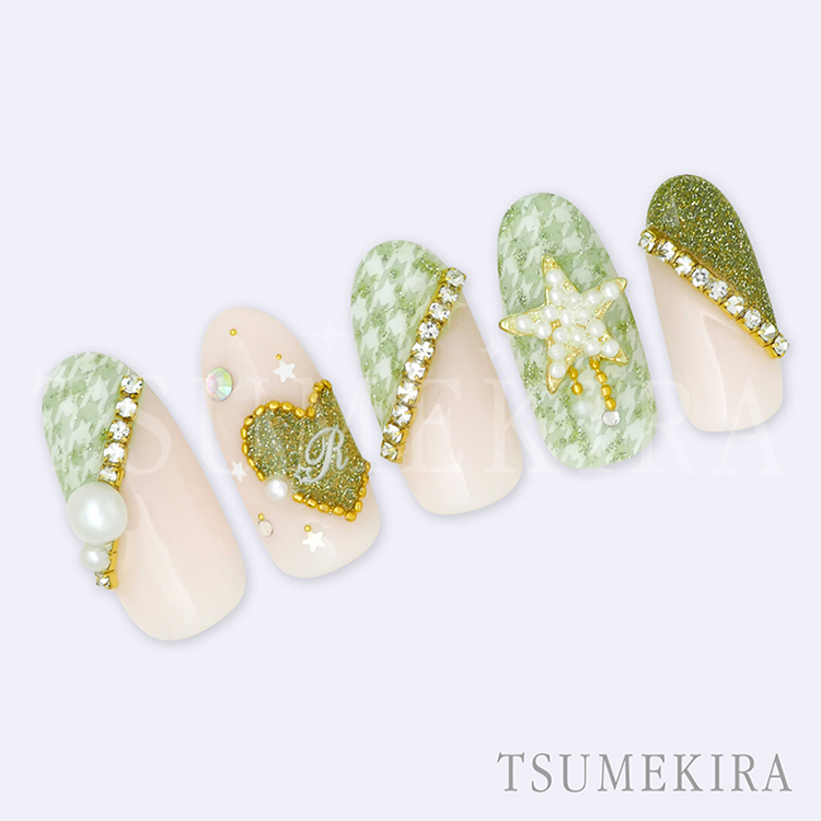 TSUMEKIRA NN-CDR-004 千鳥格子フレンチ 白