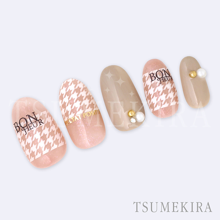 TSUMEKIRA NN-CDR-004 千鳥格子フレンチ 白