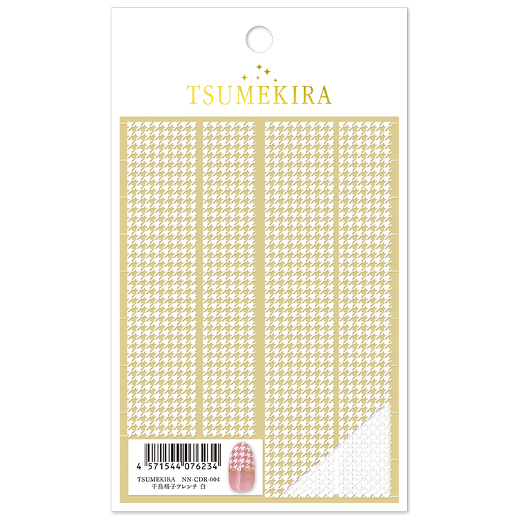 TSUMEKIRA NN-CDR-004 千鳥格子フレンチ 白